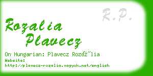 rozalia plavecz business card